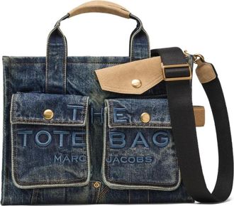 Marc Jacobs Denim Suede Medium Cargo Tote - Dames - Shoppers - Blauw - ONE Size - Denim - Tassen