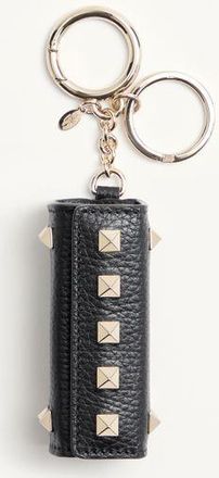 Valentino Garavani Valentino Garavani Rockstud charm in Grainy Calfskin Woman BLACK UNI