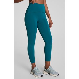 Spanx Booty Boost Low Show Sweat 7/8 Leggings in Light Emerald Bay at Nordstrom Rack, Size X-Small