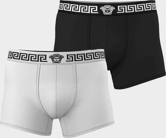 Versace Men & apos;s Medusa La Greca 2-Pack Bicolor Boxer Briefs