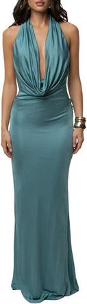 JLUXLABEL Lunara Cowl Maxi Dress in Teal at Nordstrom, Size Small