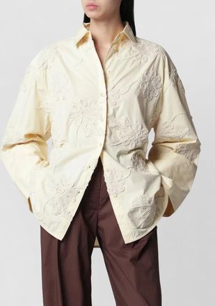 Rotate collared jacket long sleeves embroidered design