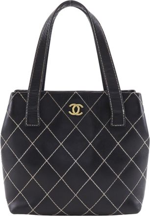 Chanel Black Leather Tote Bag (Pre-Owned)