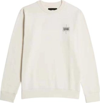 G-Star Logo Sweater - Heren - Sweatshirts - Wit - L - Katoen - Hoodies & sweatvesten