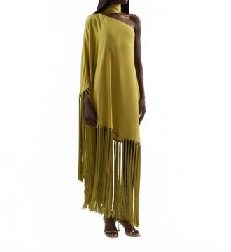 Taller Marmo Gunilla One-Shoulder Dress In Gold Kiwi
