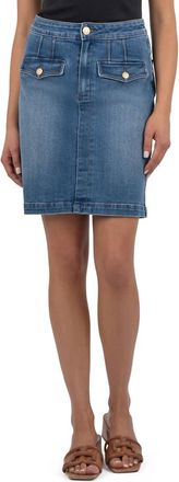 Kut from the Kloth Rosetta Denim Pencil Skirt In Clever
