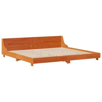 Berkfield Home Beautiful Bed Frame without Mattress Wax Brown 200x200 cm Solid W