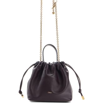 Chlo&eacute; Mini Icons Leather Shoulder Bag in Perfect Plum at Nordstrom