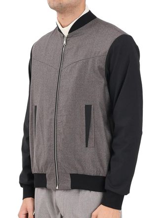 Yes London Two-Tone Short Jacket With Zip Closure And Angled Pockets