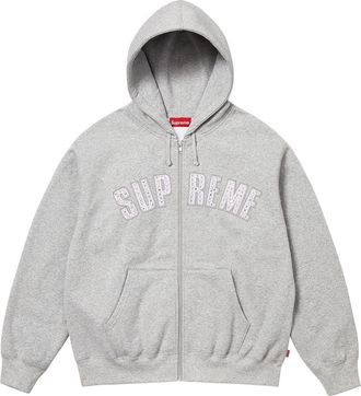 SUPREME x B.B. Simon Zip Up Hooded Sweatshirt Heather Grey SS25SW50-HEATHER-GREY