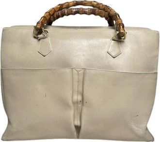 Gucci Pre-owned Leren Handtas - Dames - Vintage Handtas - Beige - ONE Size - Leer - Vintage