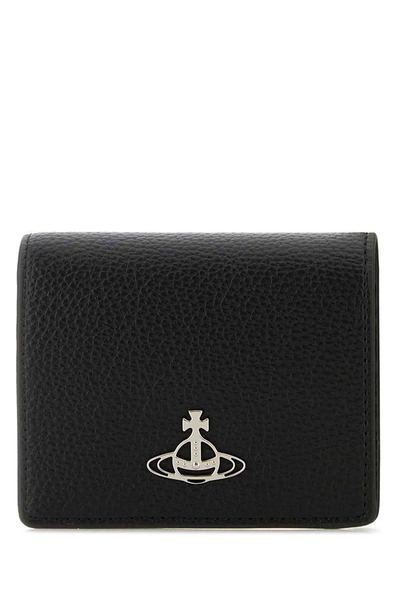 【VIVIENNE WESTWOOD】Orb Logo Flat Card Holder Black Flat Card Holder in BLACK | Vivienne Westwood®