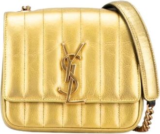 Saint Laurent Pre-owned Cross Body Bags, female, Yellow, Size: ONE SIZE Pre-owned Leather Crossbody Bag