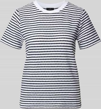 Monari T-Shirt mit Strukturmuster und Rundhalsausschnitt in Marine, Gr&ouml;&szlig;e 34