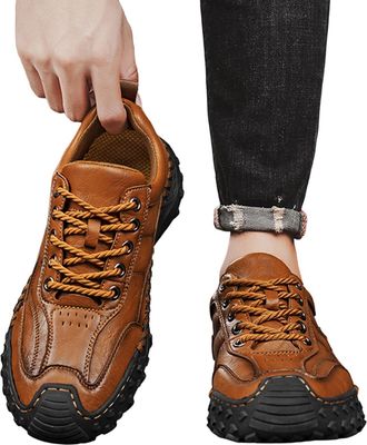 Generic Mens Casual Loafers Slip On Walking Shoes with Soft Sole for Lightweight Flexible Comfort in Business Outdoor Daily Wear (Orange, 7.5)