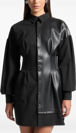 Mani&egrave;re De Voir Mini-blousejurk met gesmockte tailleband en vlakken - Zwart