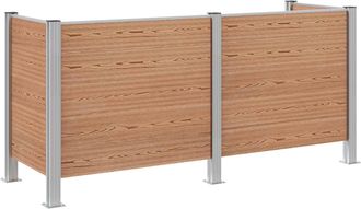 vidaXL Valla De Cubo De Basura Marr&oacute;n 237 X 85 X 115 Cm Aluminio Y Wpc Vidaxl
