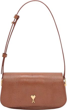 Ami Brown Logo Small Shoulder Bag