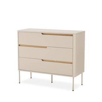 Koketto Home C&oacute;moda moderna en color beige con 3 cajones