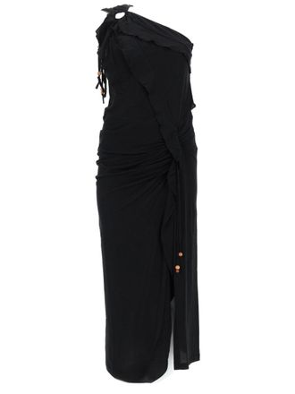 Isabel Marant Juliane Asymmetrical One-Shoulder Cotton Midi Dress