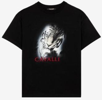 Roberto Cavalli Tiger Graphic Print Cotton T-Shirt, Size XX-Large