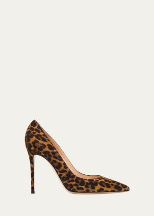 Gianvito Rossi Leopard-Print Suede Stiletto Pumps