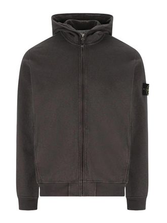 Stone Island Gray Zip-Up Hoodie