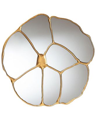 Baxton Studio Novia Antique Goldleaf Flower Accent Wall Mirror