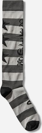 Aries Stripey Knee High Socks Black