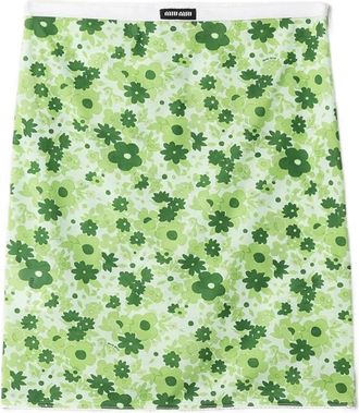 Miu Miu Stretch Fabric Midi Skirt