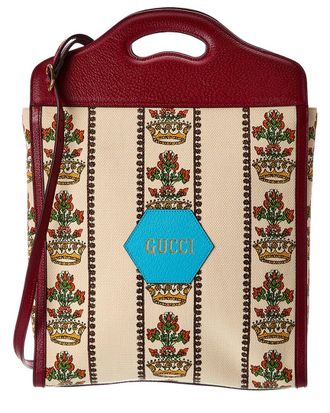 Gucci Centennial 100 Medium Canvas & Leather Tote