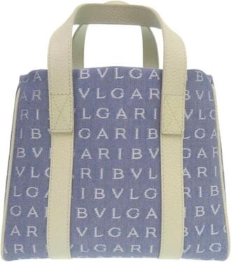 Bulgari Pre-owned Canvas totes - Dames - Vintage Shopper - Blauw - ONE Size - Vintage