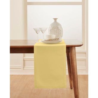 Solino Home Cotton Linen Plain Table Runner for Dining Table, Holiday and Everyday Table Decor - Dru in Yellow at Nordstrom, Size X-Large