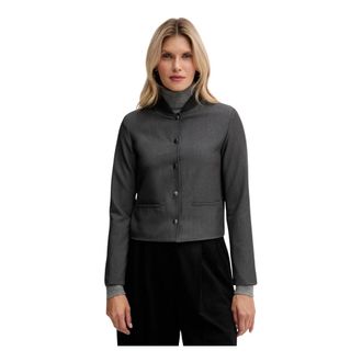 Benetton Dames, Jassen, Grijs, Maat: XS Leer