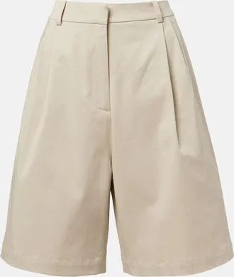 Frankie Shop Marfa pleated cotton Bermuda shorts
