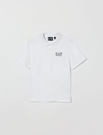 Emporio Armani Polo in cotone Piquet con logo EA7