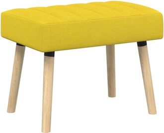 vidaXL Banco Con Tapizado En Canal Amarillo Claro 60 X 40 X 45 Cm Tela Vidaxl