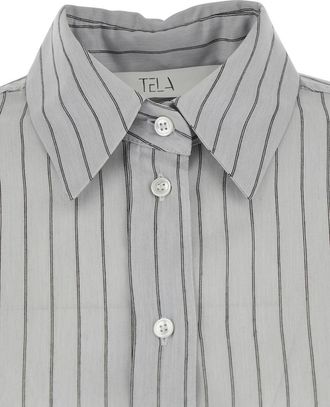 Tela Womens Shirt Lyocell-Silk Grey Blouses