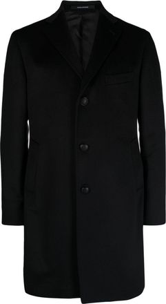 Tagliatore Bruce felted wool coat - men - Cupro/Virgin Wool - 54 - Black
