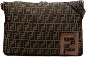 Fendi Pre-owned Canvas Crossbody Tas - Dames - Vintage Schoudertas - Bruin - ONE Size - Leer - Vintage
