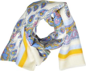 Etro Etro Tücher & Schals - Cotton And Silk Brushed Scarf With Paisley Medalli - Gr. unisize - in Bunt - für Damen