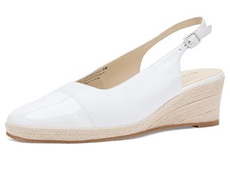 David Tate Scarlet Womens Sandals White Leather/Patent Leather : 10.5 WW (EE)