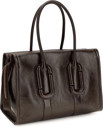 Marc Jacobs Womens Babe City Tote Leather Handbag Fondant Calf Bos Taurus Shoulder Bags