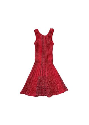 Alaia Red Knitted Skater Dress Size S