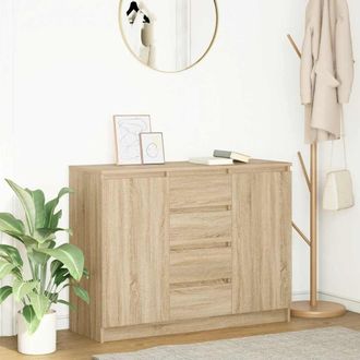 Berkfield Home Sideboard with Drawers Sonoma Oak 100.5x35x76 cm Engineered Wood in Brown