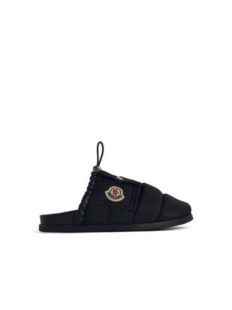 Moncler Black Nylon Slippers