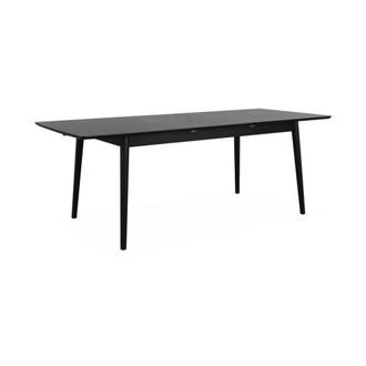 Sweeek Mesa de comedor rectangular extensible de 6-8 plazas, negro