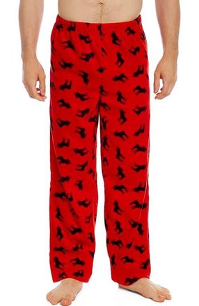 Leveret Mens Fleece Printed Holiday Pajama Pants in Moose at Nordstrom, Size Xx-Large