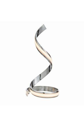 Netlighting Aria Integrated LED Table Lamp Chrome Effect Plate & White Acrylic 1 Light IP20 in Grey