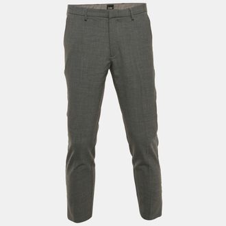 HUGO BOSS Boss By Hugo Boss Grey Crepe Formal Trousers